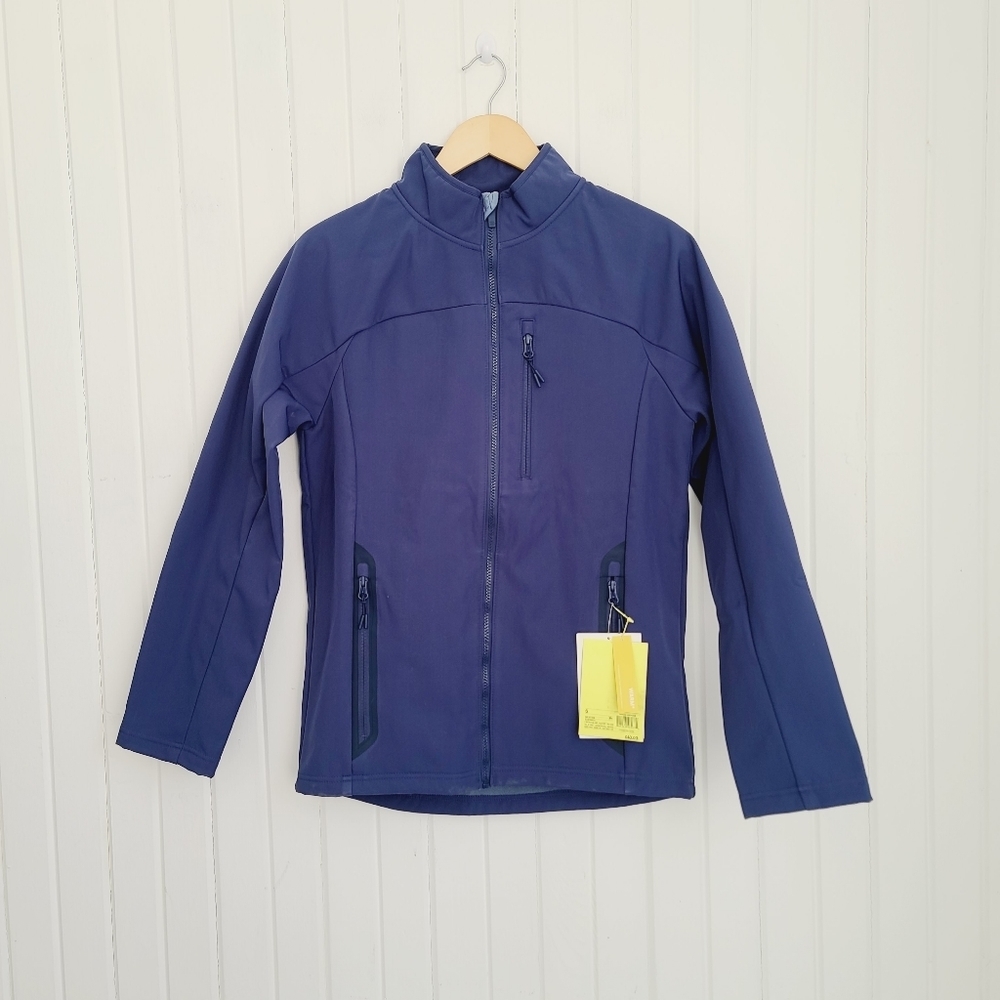 All In Motion Men's Blue Soft-Shell Fleece Jacket NEW